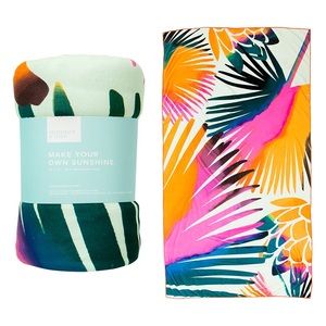 Summer and rose palm design beach towel